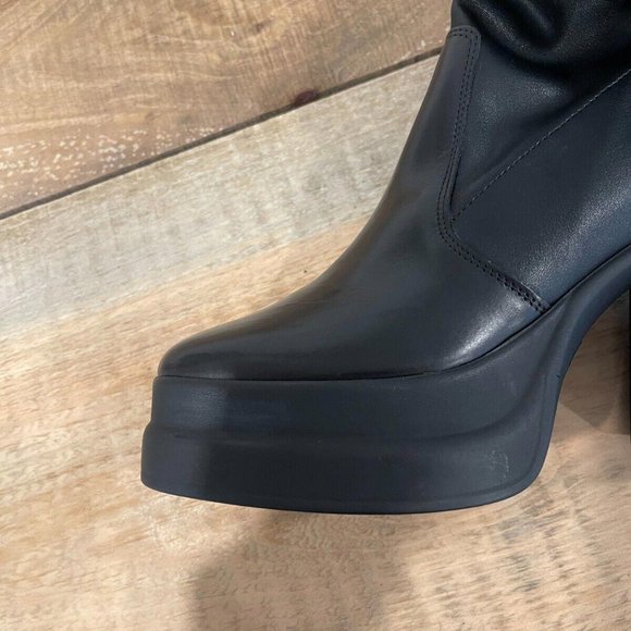 Free People Double Stack Over the Knee Boots Black Size 37 Brand New Orig. $298 - Picture 9 of 10
